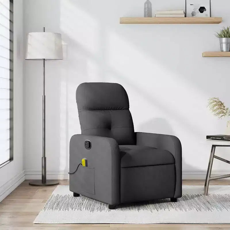 vidaXL Massage Recliner Chair Black Fabric