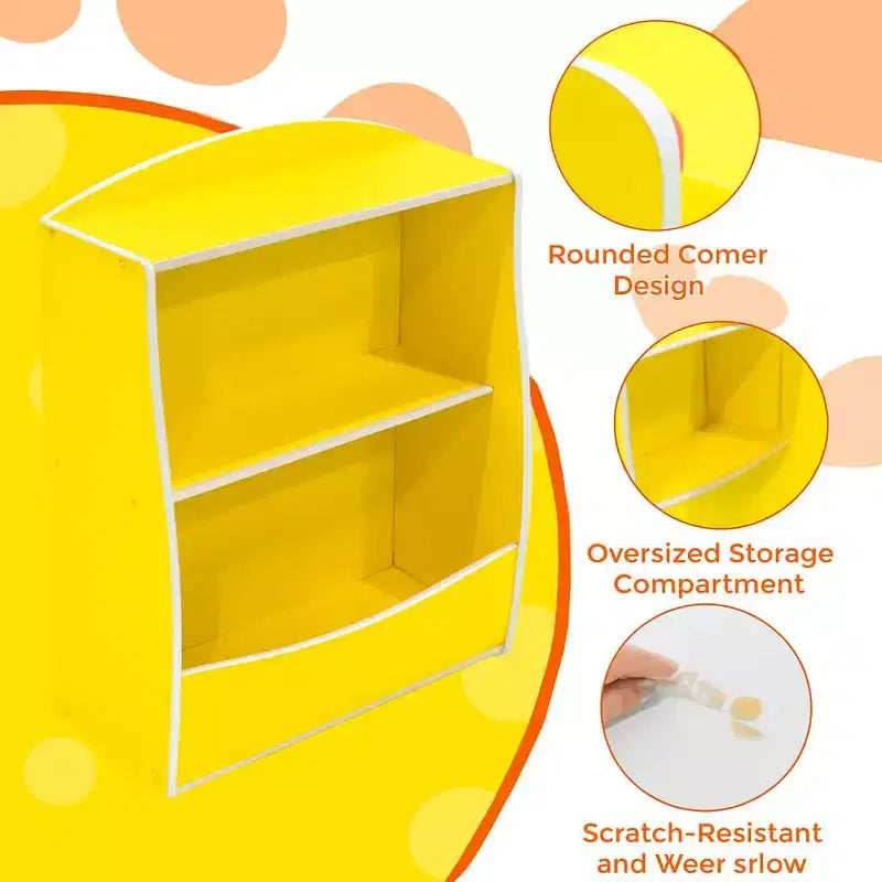 2 Tier Toy Storage Organizer for Kids,Wood Kids Bookshelf and Toy Organizer,Book Display Shelf for Kids Rooms Playroom, Nursery