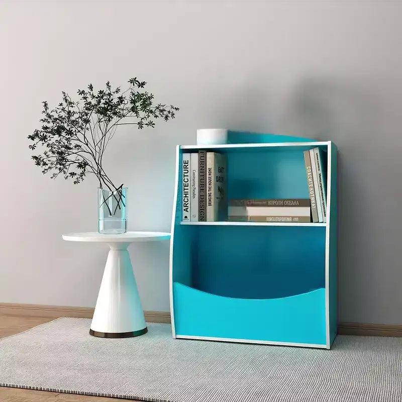 2 Tier Toy Storage Organizer for Kids,Wood Kids Bookshelf and Toy Organizer,Book Display Shelf for Kids Rooms Playroom, Nursery