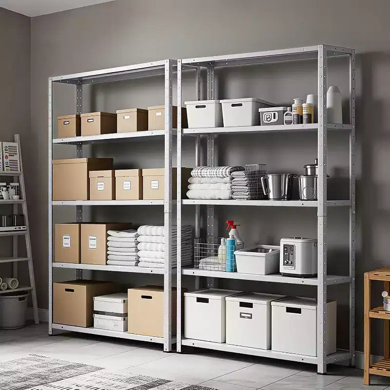 5 Tier Heavy Duty Steel Shelving Unit,500 lbs Capacity Garage Storage Shelves with Adjustable Height,Metal Industrial Shelves for Indoor Outdoor