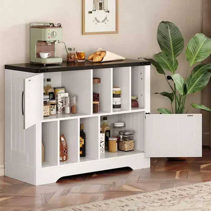 39in Large Vinyl Record Storage, Farmhouse Wood Turntable Record Player Stand with Storage Cabinet and 2 Barn Doors for Living Room Bedroom, White