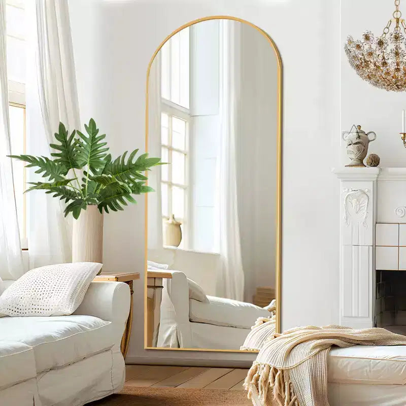 PexFix Full Length Mirror with Stand Arched Full Body Mirror Aluminum Frame Floor Freestanding Hanging Leaning Mounted for Bedroom Living Room