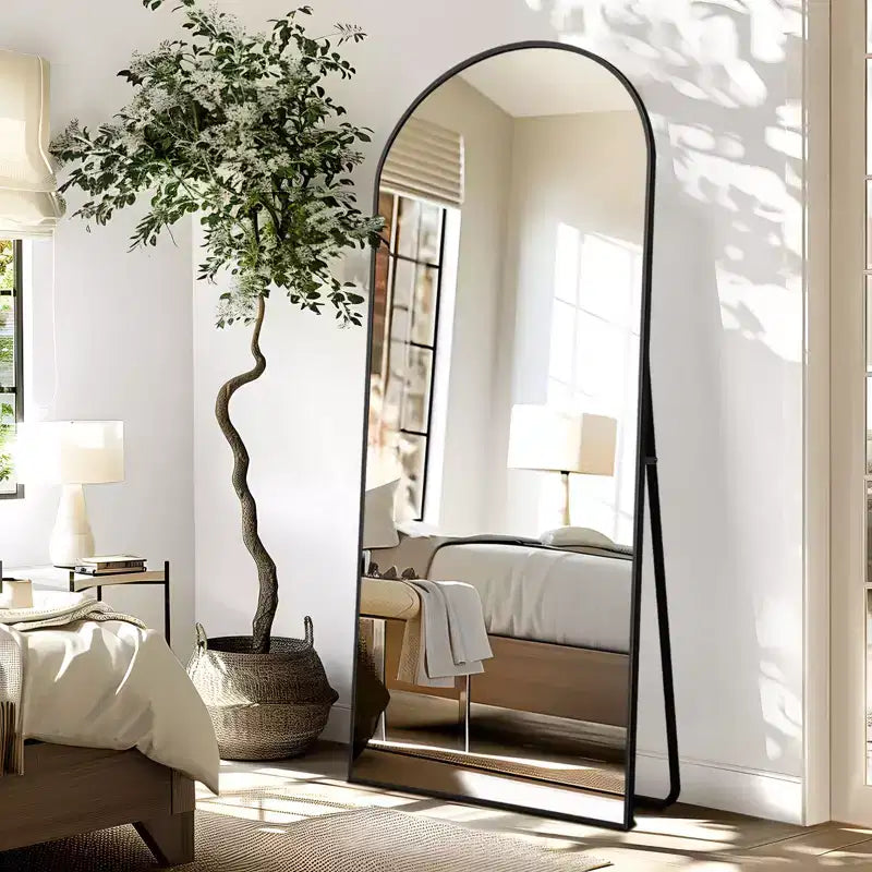 PexFix Full Length Mirror with Stand Arched Full Body Mirror Aluminum Frame Floor Freestanding Hanging Leaning Mounted for Bedroom Living Room