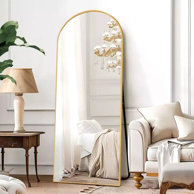 PexFix Full Length Mirror with Stand Arched Full Body Mirror Aluminum Frame Floor Freestanding Hanging Leaning Mounted for Bedroom Living Room