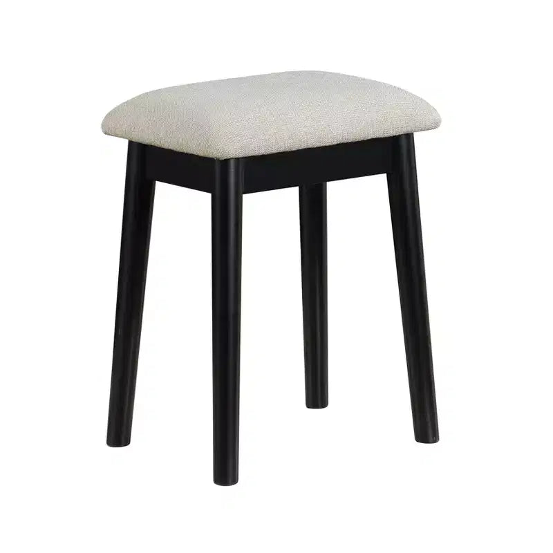 Coiffeuse moderne en bois avec miroir lumineux LED, tiroirs de rangement et tabouret