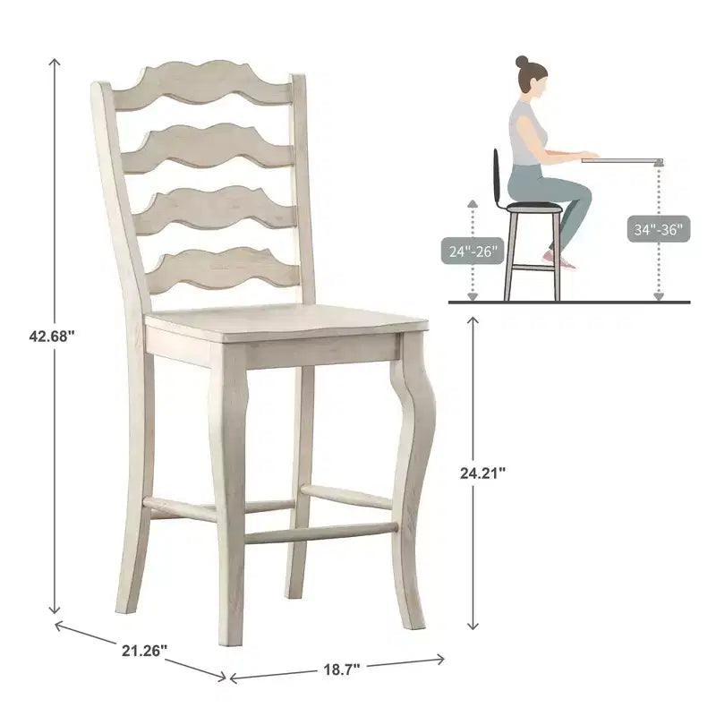 Lot de 2 tabourets de bar échelle français