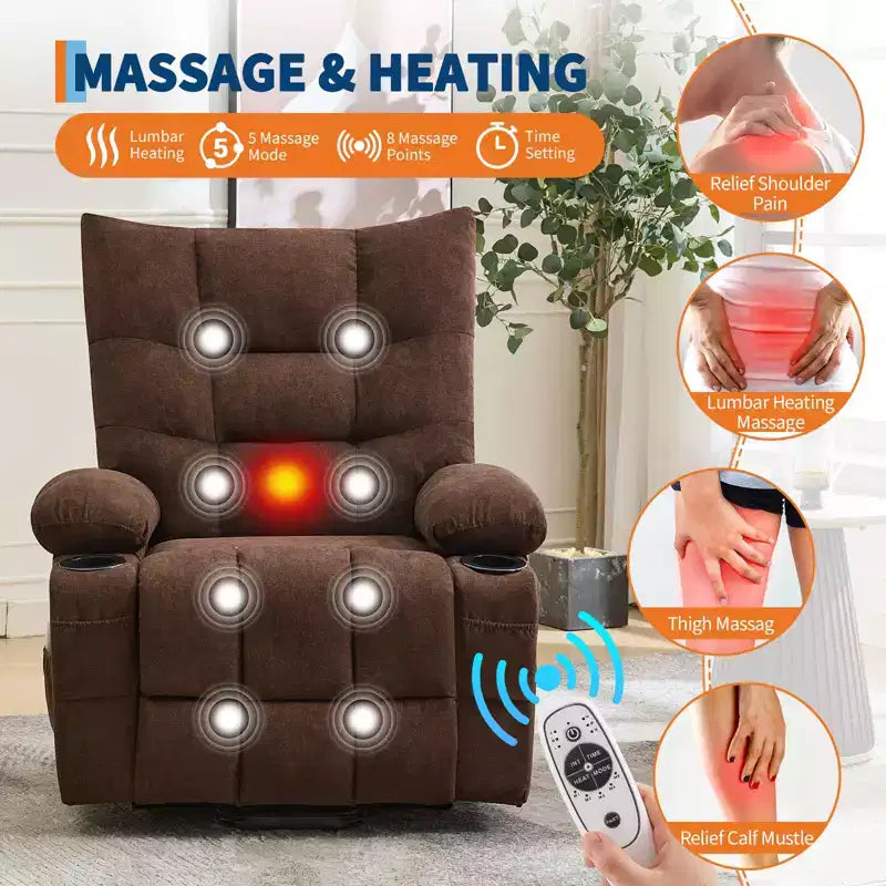 Fauteuil inclinable releveur surdimensionné, Rembourrage doux et confortable