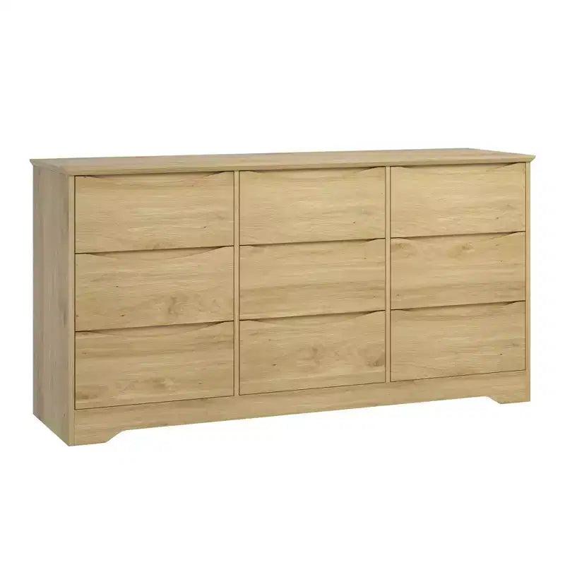 Commode en bois moderne à 9 tiroirs, rangement profond, design robuste