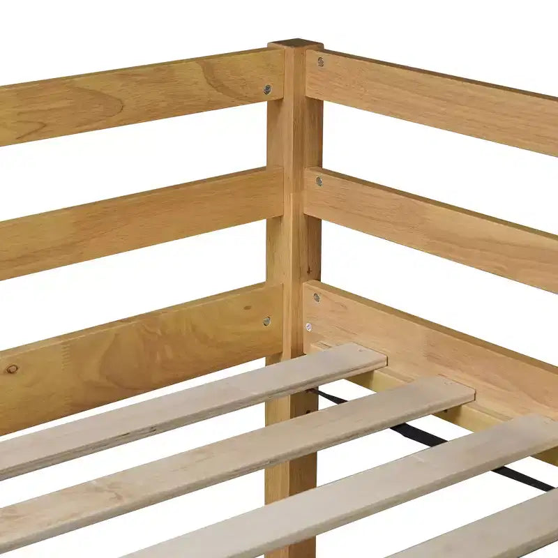 MAYEERTY Full Bed Frame Solid Pine Wood No Box Spring Needed Noise-Free Design