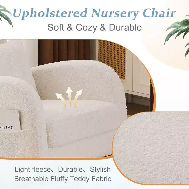 Karl Home Upholstered Beige Rocking Chair
