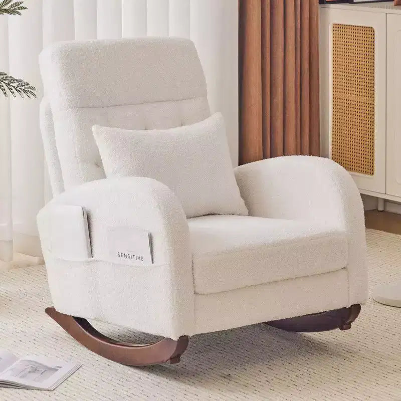 Karl Home Upholstered Beige Rocking Chair