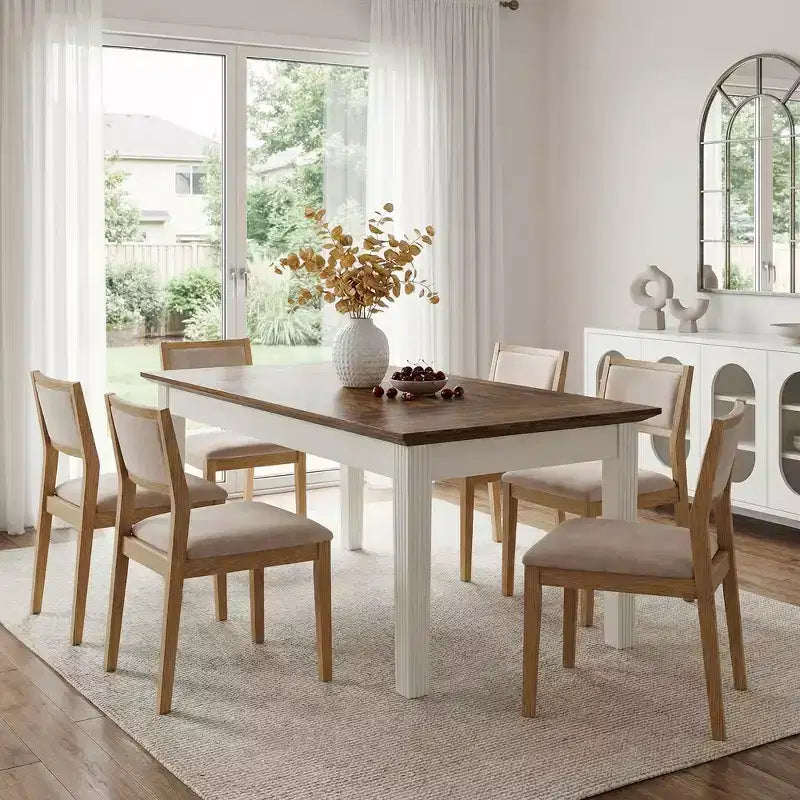 MAYEERTY 63 Wood Grain Dining Table, Easy Assembly Multi-Use Home Office Desk