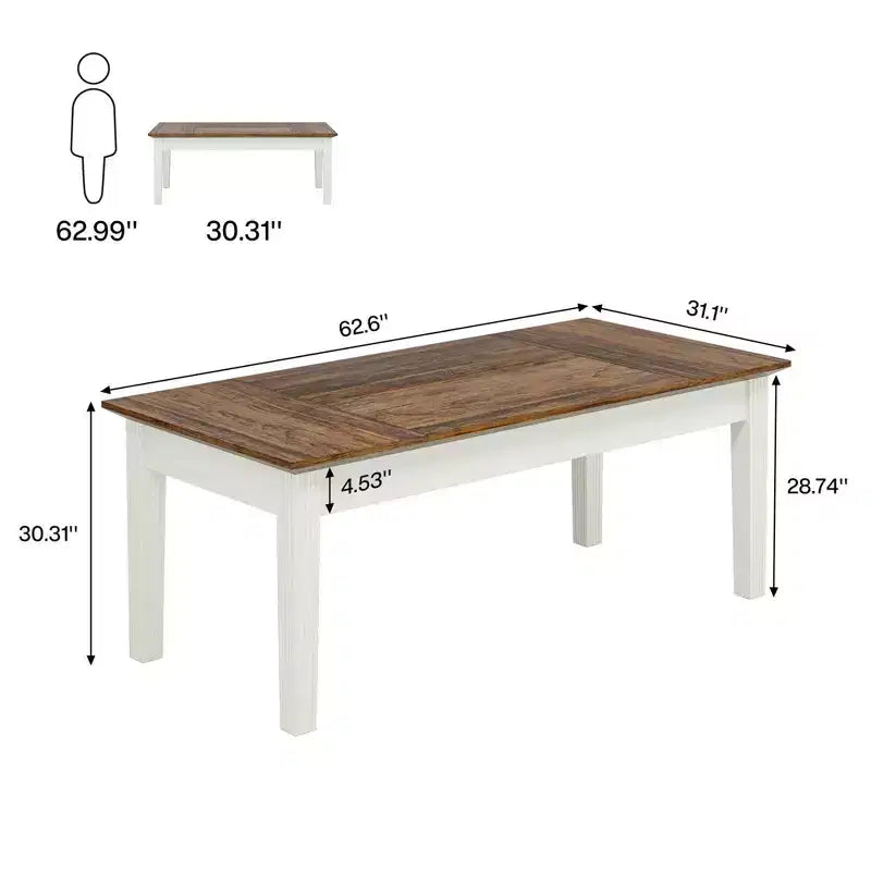 MAYEERTY 63 Wood Grain Dining Table, Easy Assembly Multi-Use Home Office Desk