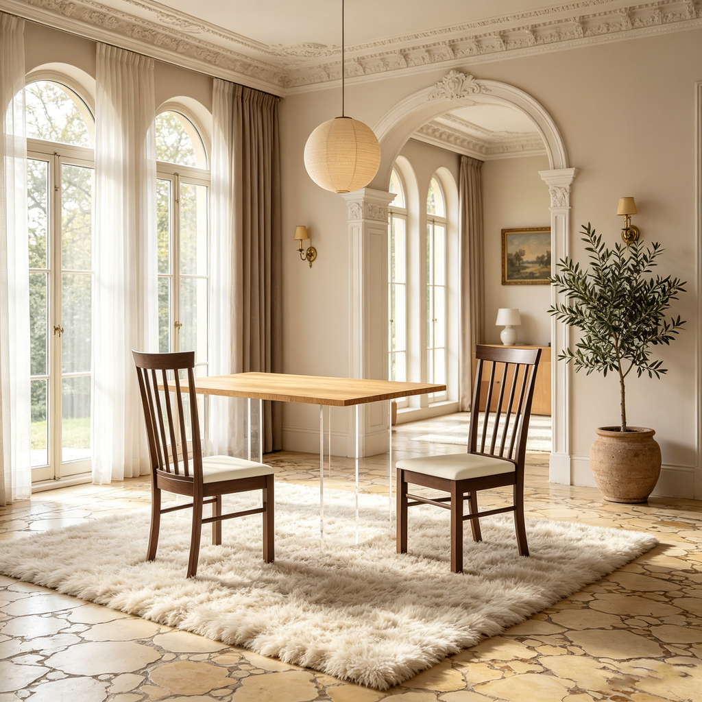 Chaises de salle à manger en bois Chaises de cuisine rembourrées de style rustique avec cadre en bois d'hévéa