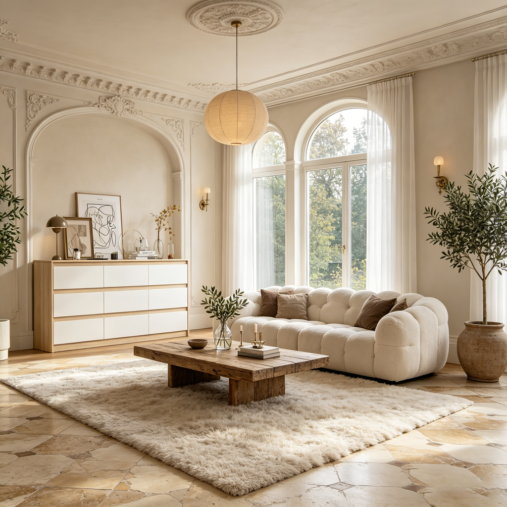 Commode minimaliste contemporaine à 9 tiroirs, rangement spacieux