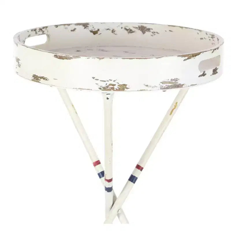 Coastal Iron Accent Table White - Olivia & May