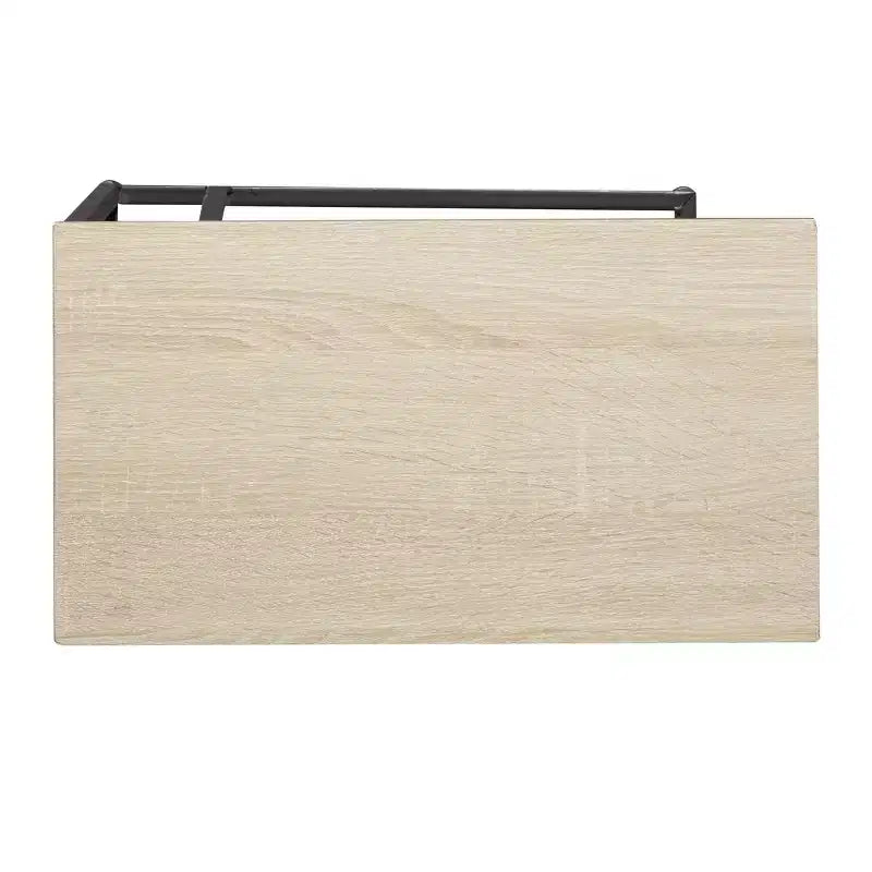 Olivia & May Contemporary Iron and Wood Accent Table Black: Sofa Side C-Table, Narrow Tray End Table