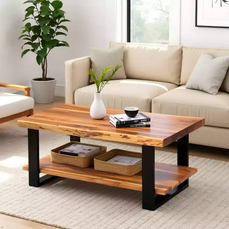 Table basse en bois Live Edge Naturelle