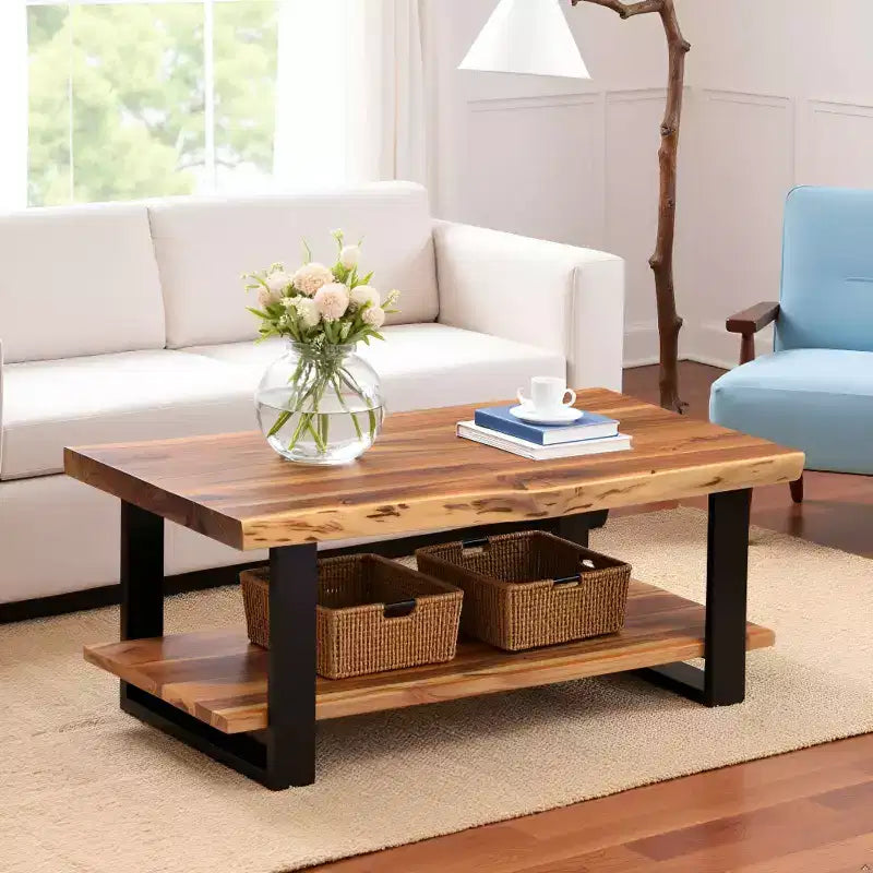 Table basse en bois Live Edge Naturelle