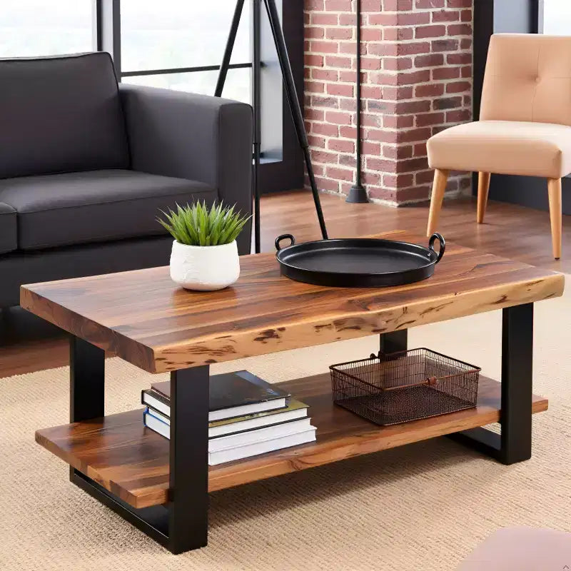 Table basse en bois Live Edge Naturelle