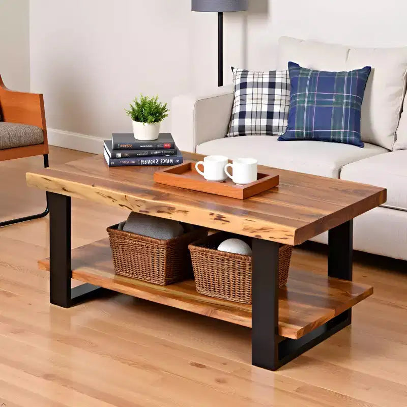 Table basse en bois Live Edge Naturelle