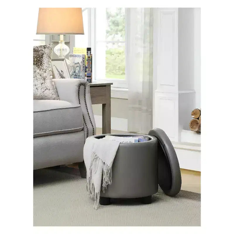 Repose-pieds de rangement rond Accent