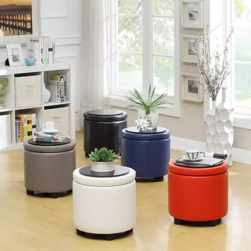Repose-pieds de rangement rond Accent