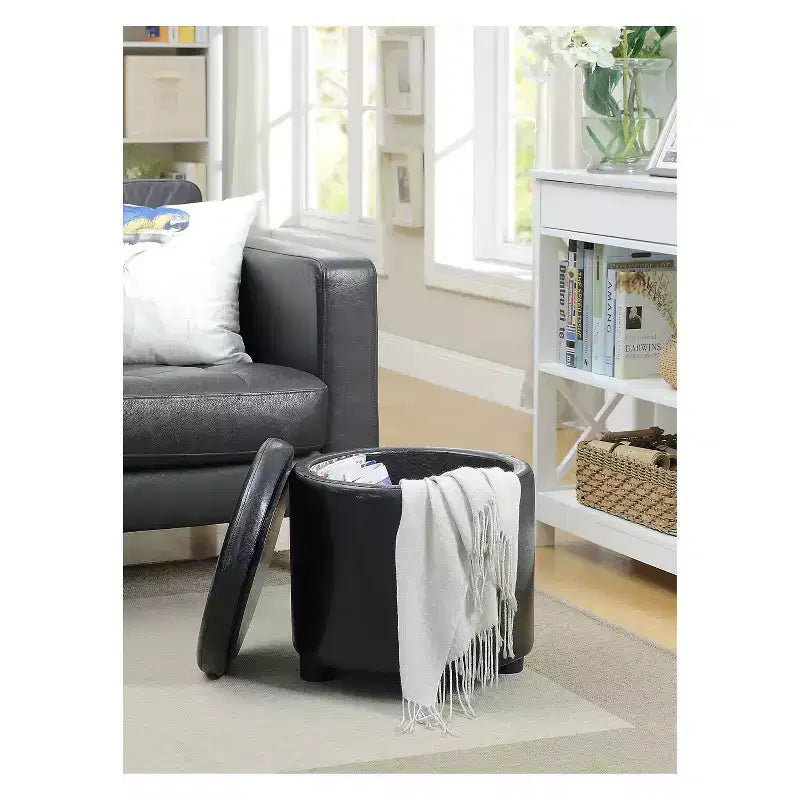 Repose-pieds de rangement rond Accent