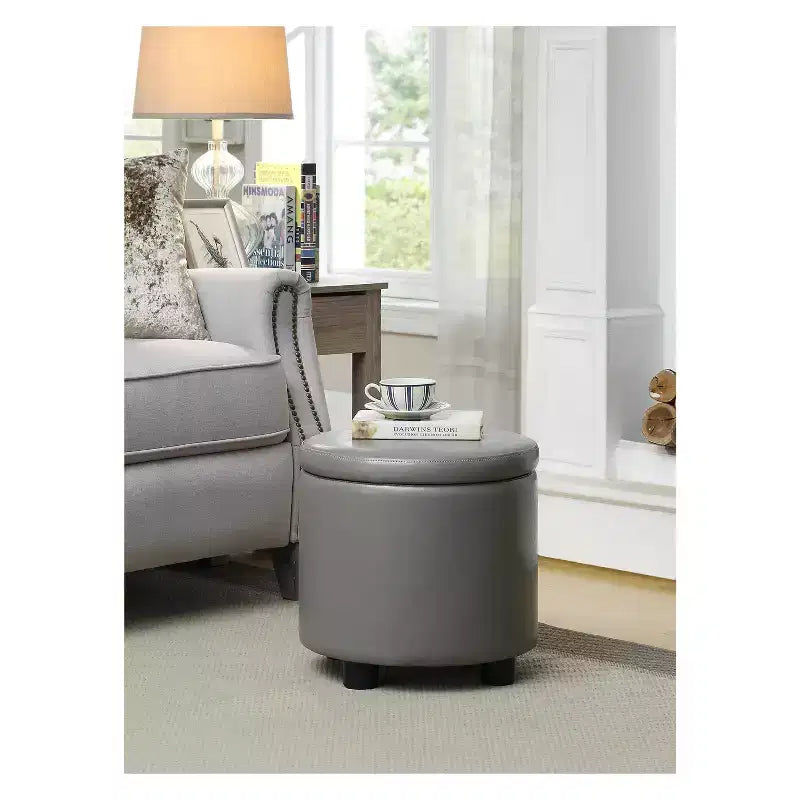 Repose-pieds de rangement rond Accent