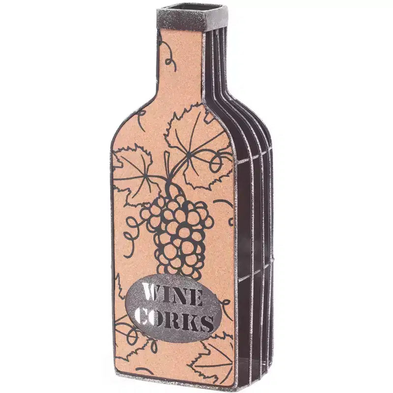 Vintiquewise Vintage Metal Bottle Shaped Wine Cork Holder