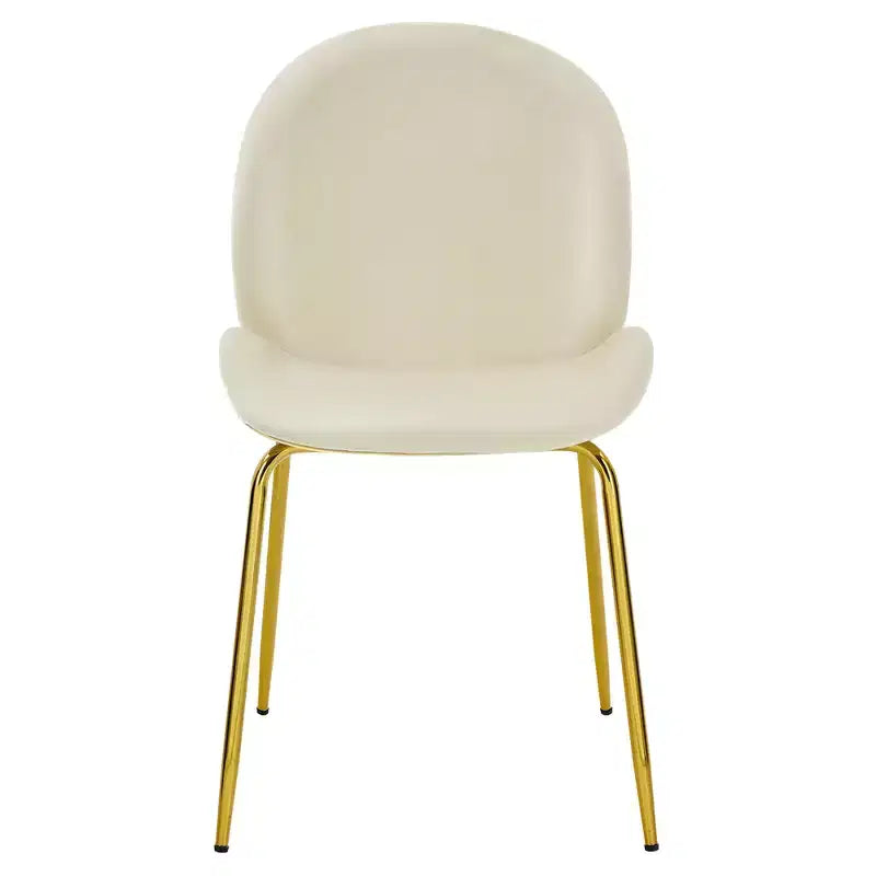 Costway Set of 2 Velvet Accent Chairs Dining Side Chairs w/Gold Metal Legs Pink/Beige/Green/Grey