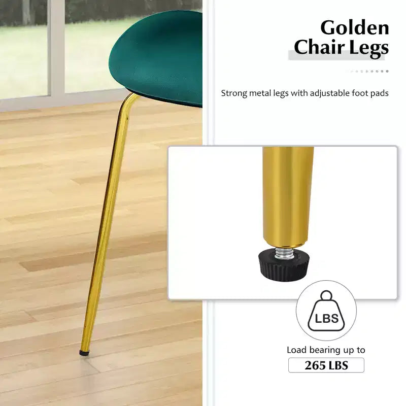 Costway Set of 2 Velvet Accent Chairs Dining Side Chairs w/Gold Metal Legs Pink/Beige/Green/Grey