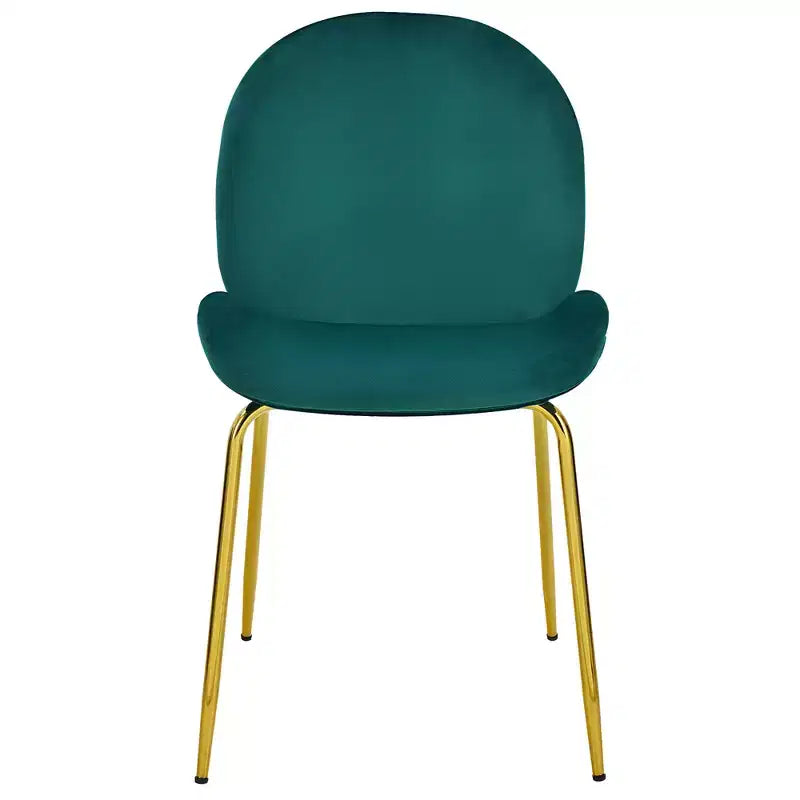 Costway Set of 2 Velvet Accent Chairs Dining Side Chairs w/Gold Metal Legs Pink/Beige/Green/Grey