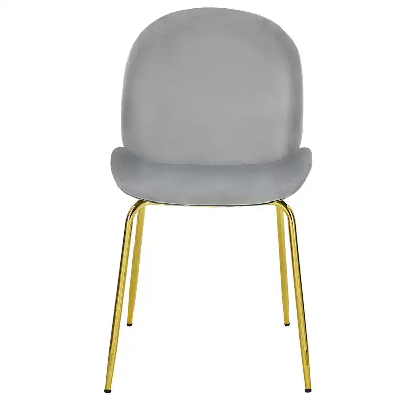 Costway Set of 2 Velvet Accent Chairs Dining Side Chairs w/Gold Metal Legs Pink/Beige/Green/Grey