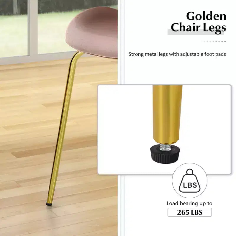 Costway Set of 2 Velvet Accent Chairs Dining Side Chairs w/Gold Metal Legs Pink/Beige/Green/Grey